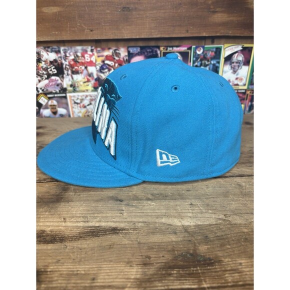 Carolina Panthers Fiited Hat Cap 7 1/4 New Era 59fifty Spell Out NFL Football - Picture 2 of 6